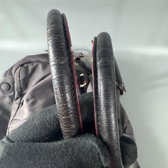 MZ Wallace Kate Gray Nylon Brown Leather Trim Shoulder Bag - Picture 10 of 14